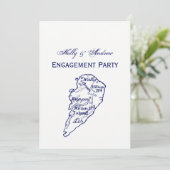 ヒルトンヘッドアイランドSCヴィンテージマップネイビーブルー 招待状 (スタンド正面)