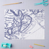 ヒルトンヘッドアイランドSCヴィンテージマップネイビーブルー 薄葉紙 (クラフト)