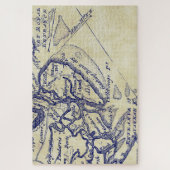 ヒルトンヘッドアイランドSCヴィンテージマップネイビーブルーTS ジグソーパズル (縦)