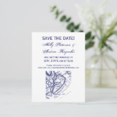 ヒルトンヘッドアイランドSC ヴィンテージマップ ネイビーブルー 案内ポストカード (スタンド正面)