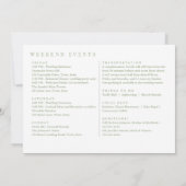 ヒルトンヘッドセージ結婚グリーンのウェルカム旅程 サンキューカード (裏面)