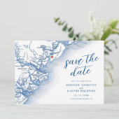 ヒルトンモダンヘッドサウスカロライナの地図結婚ズ セーブザデート (スタンド正面)