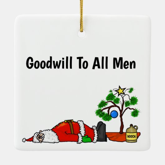 ヒルビリーおもしろいアンドサンタムーンシャインオーナメント セラミックオーナメント (裏面)
