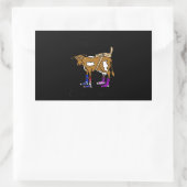 ヒルビリーおもしろいバイク牛ギフト用バイクもしくは自転車に乗る人 長方形シール (バッグ)