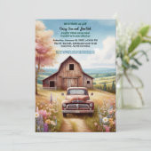 ヒルビリー素朴カントリーサイド結婚式招待状 招待状 (スタンド正面)