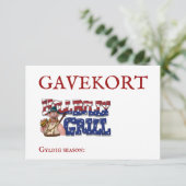 ヒルビリー グリル デンマーク ギフトカード！ 招待状 (スタンド正面)