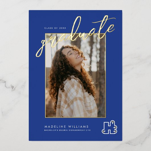 ヒルベルト大学卒業式 箔招待状 (正面)