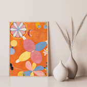 ヒルマフクリントオレンジ抽象芸術アートプリント ポスター