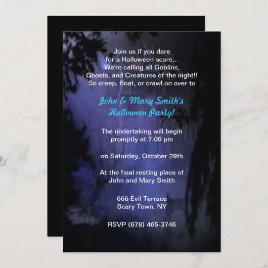ヒル幽霊のよく出るハウスパーティの招待状 招待状 (正面/裏面)