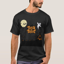 ヒル幽霊のよく出る | クラシックハロウィーンハウスシルエット Tシャツ