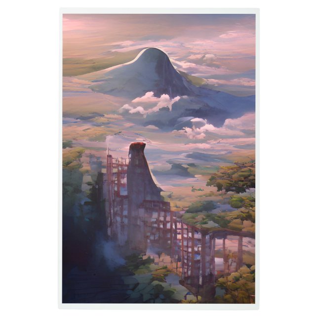 ヒル、アイ生成のメタルアート メタルプリント (正面)