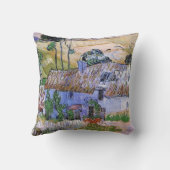 ヒル・バイ・ヴィンセント・ヴァン・ゴッホの茅葺き屋根の小屋 クッション (裏面)