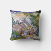 ヒル・バイ・ヴィンセント・ヴァン・ゴッホの茅葺き屋根の小屋 クッション (正面)