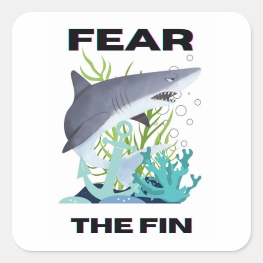 ヒレザメを恐れる スクエアシール (正面)