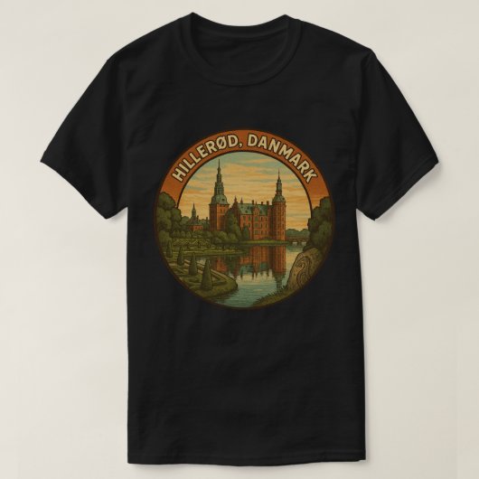 ヒレレード城 デンマーク Tシャツ (デザイン正面)