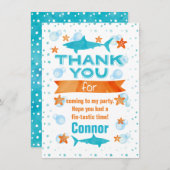 ヒレ味のサメ誕生日サンキューカード サンキューカード (正面/裏面)