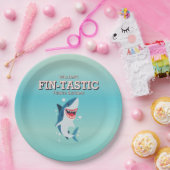 ヒレ味シャーク海誕生日 ペーパープレート (パーティー)