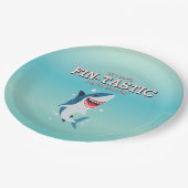 ヒレ味シャーク海誕生日 ペーパープレート (アングル)