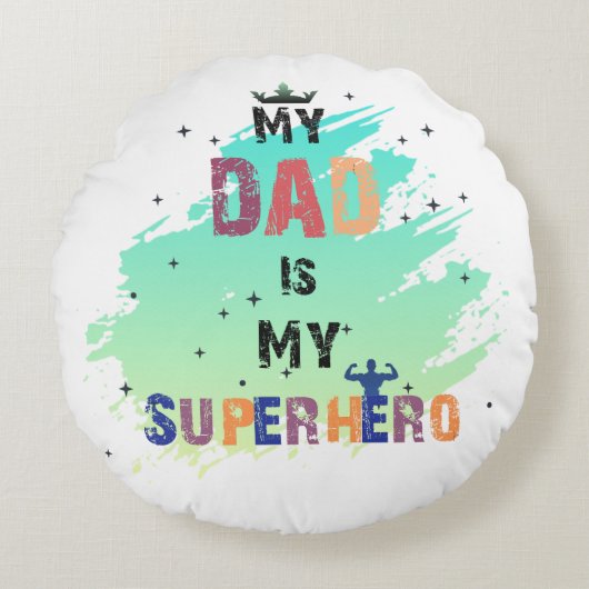 ヒロイックパパビーブコットン ラウンドクッション (正面)