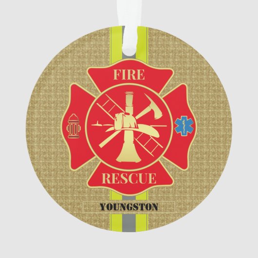 ヒロイックファイアファイターマルチーズクロスデザイン オーナメント (裏面)