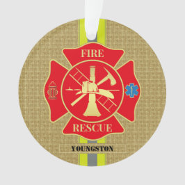 ヒロイックファイアファイターマルチーズクロスデザイン オーナメント