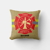 ヒロイックファイアファイターマルチーズクロスデザイン クッション (正面)