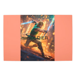 ヒロイックメタルウォールアート： 30"x20"兵士のデザイン メタルプリント