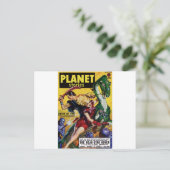 ヒロイック・ブロンドが恐竜に乗り込む ポストカード (スタンド正面)