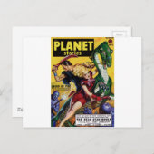 ヒロイック・ブロンドが恐竜に乗り込む ポストカード (正面/裏面)