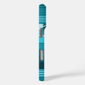 ヒロハワイアンパームストライプのティール（緑がかった色） Case-Mate iPhoneケース (裏面 / 右)