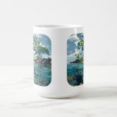 ヒロハワイビッグアイランドカメビーチヴィンテージ コーヒーマグカップ (中央)