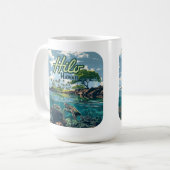 ヒロハワイビッグアイランドカメビーチヴィンテージ コーヒーマグカップ (正面左)