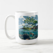 ヒロハワイビッグアイランドカメビーチヴィンテージ コーヒーマグカップ (左)