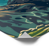 ヒロハワイビッグアイランドカメビーチヴィンテージ ポスター (角)