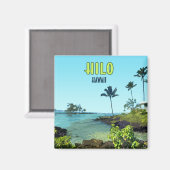 ヒロビッグアイランドハワイビーチヴィンテージ マグネット (正面/裏面)