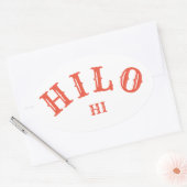 ヒロ，ハワイ・アンイ 楕円形シール (封筒)