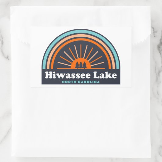 ヒワシーレイクノースカロライナ虹 長方形シール (バッグ)