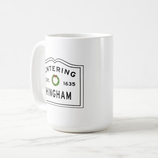 ヒンガムのクリスマスマグ – 色を選ぶ！ コーヒーマグカップ (正面左)