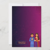 ヒンズーハウスウォーミンググリハプラヴェシュゴールデンピンク 招待状 (裏面)