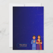 ヒンズーハウスウォーミンググリハプラヴェシュゴールデンブルー 招待状 (裏面)