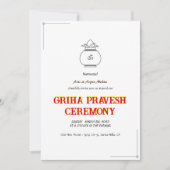 ヒンズーハウスウォーミンググリハプラヴェシュミニマル 招待状 (正面)