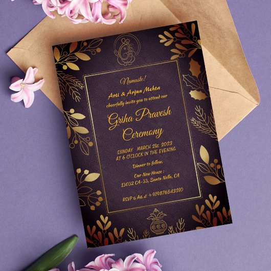 ヒンズーハウスウォーミンググリハプラヴェシュ 招待状