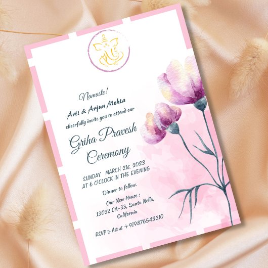 ヒンズーハウスウォーミンググリハプラヴェシュ 招待状