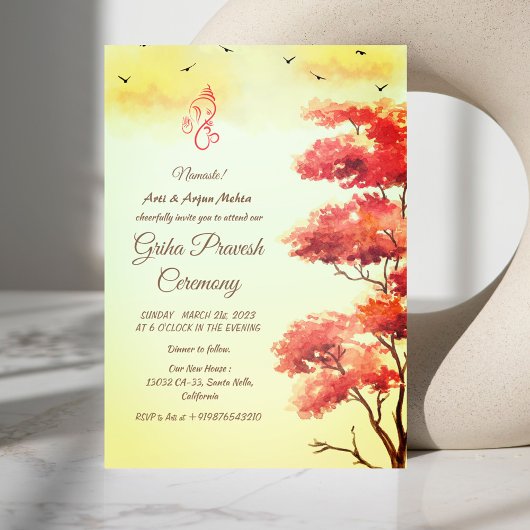 ヒンズーハウスウォーミンググリハプラヴェシュ 招待状