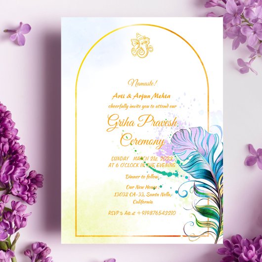 ヒンズーハウスウォーミンググリハプラヴェシュ 招待状