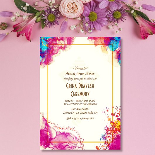 ヒンズーハウスウォーミンググリハプラヴェシュ 招待状