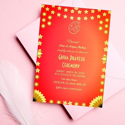 ヒンズーハウスウォーミンググリハプラヴェシュ 招待状