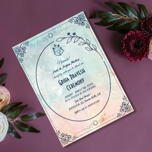 ヒンズーハウスウォーミンググリハプラヴェシュ 招待状