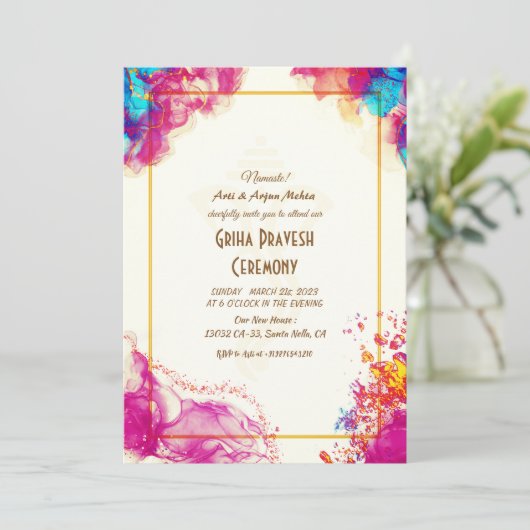 ヒンズーハウスウォーミンググリハプラヴェシュ 招待状 (スタンド正面)