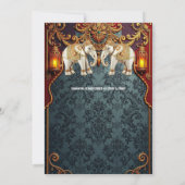 ヒンズー伝統的ヒンディインディアンゾウフローラ 招待状 (裏面)